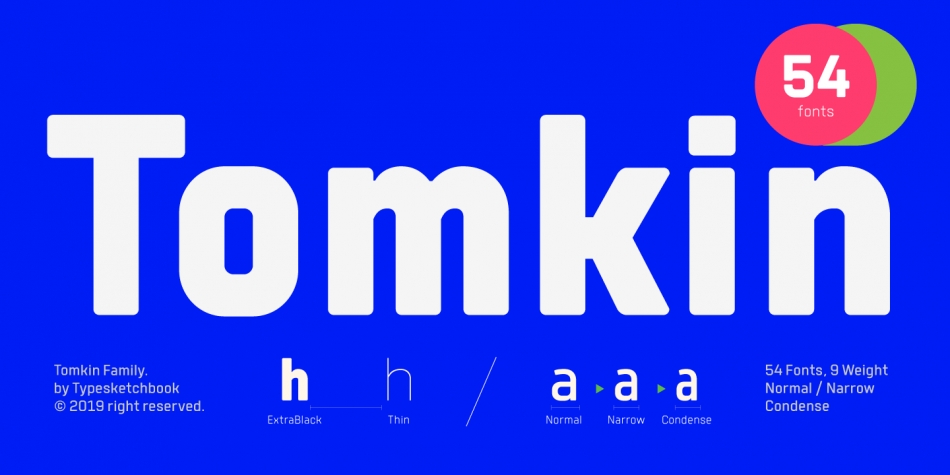 Ejemplo de fuente Tomkin Extra Bold Italic